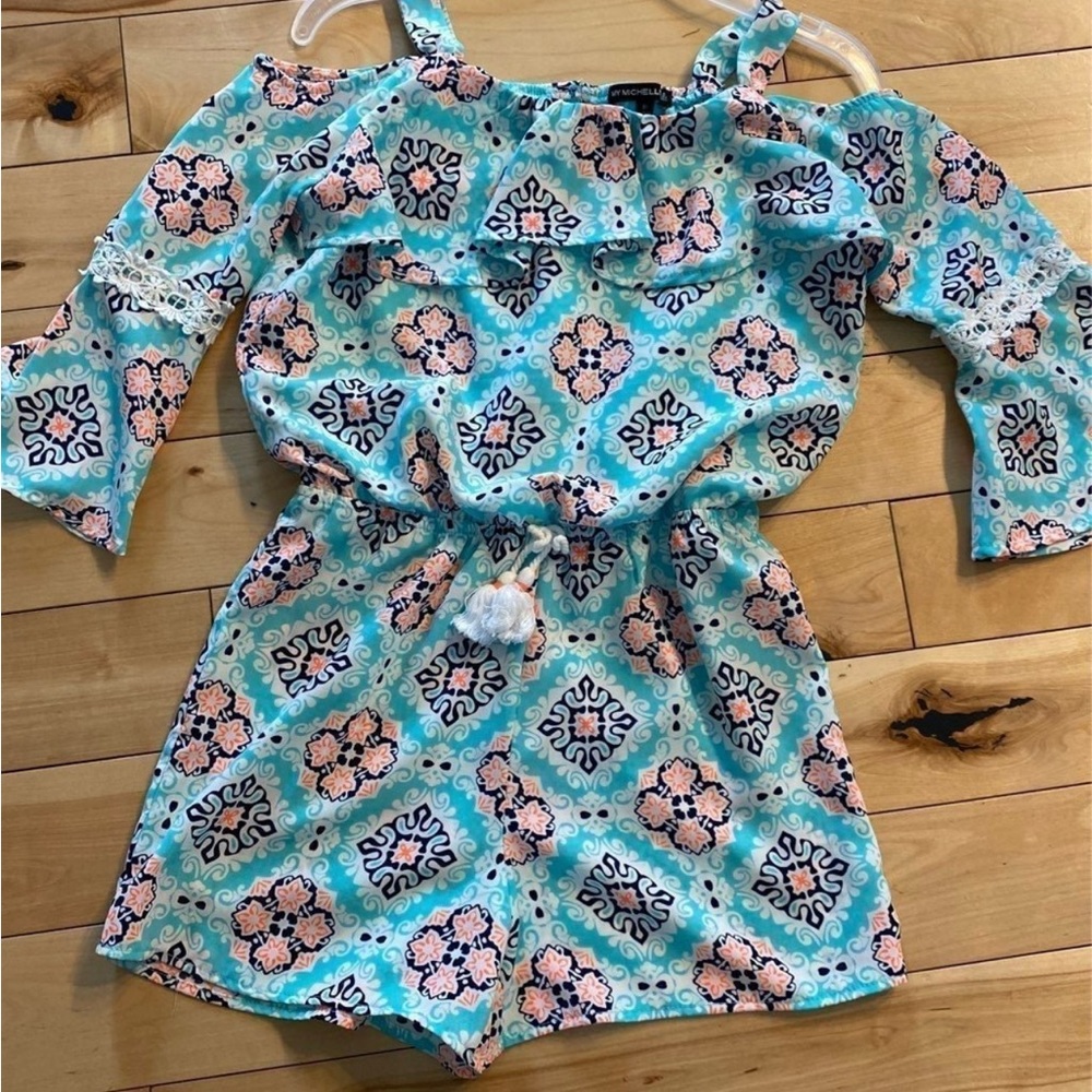 Kids Patterned Blue Romper